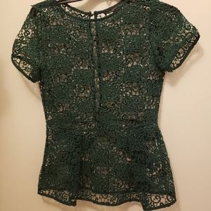 ZARA lace blouse with gold buttons on the back ,used in fair condition.